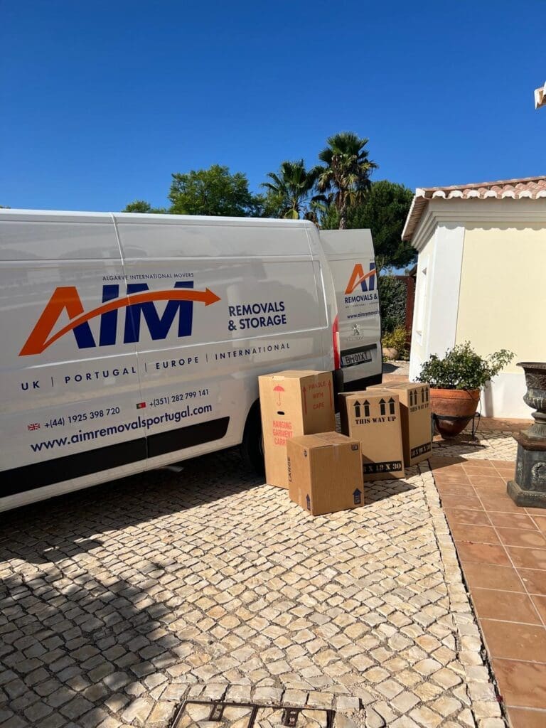 Aim Removals van unloading packages